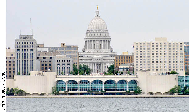 Madison, WI Sky-line form Lake Monona